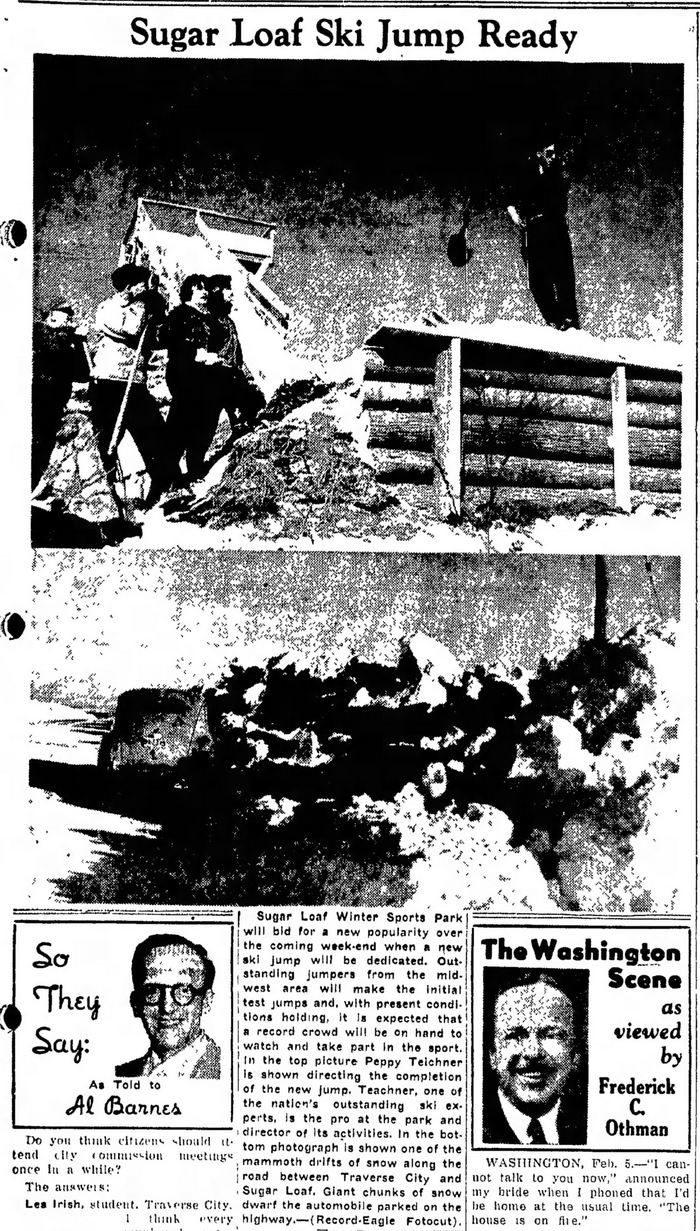 Sugar Loaf Resort - Feb 1948 Ski Jump Photo
